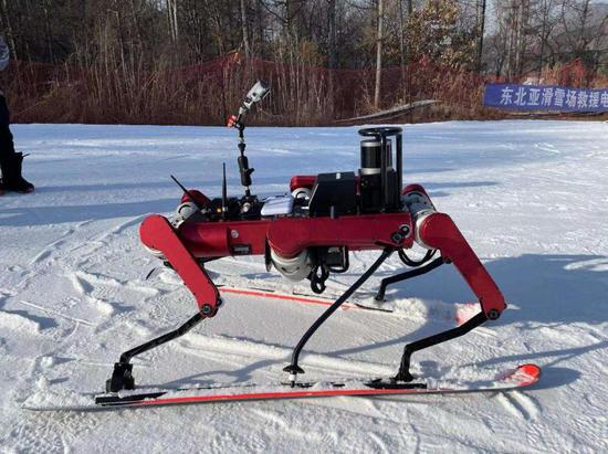 Chinese university develops skiing robot