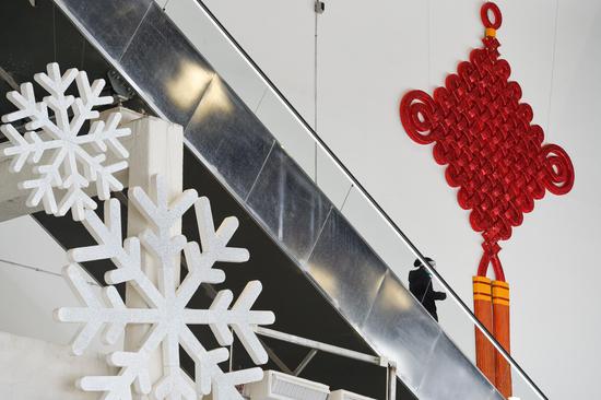 Festive elements of Chinese New Year decorate Winter Olympics venues