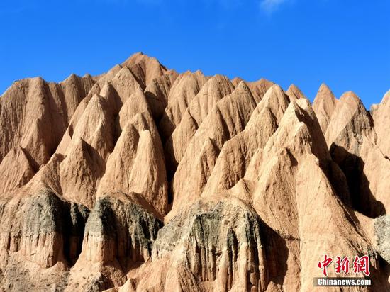 Scenery of Danxia landform on upper reach of Yellow River