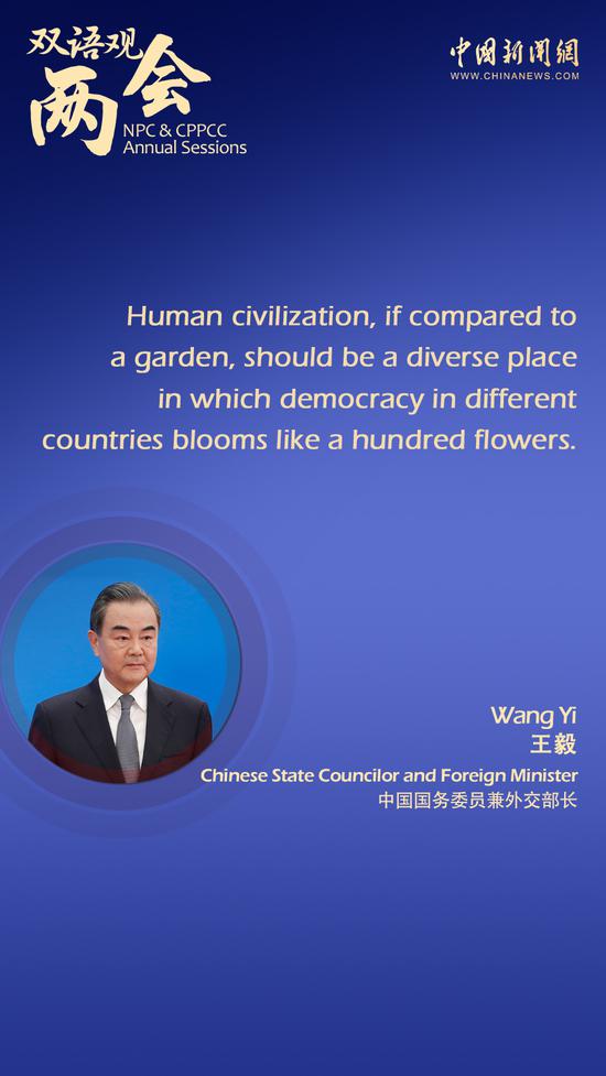 Democracy in different countries blooms like a hundred flowers : Chinese FM