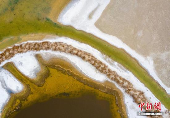 Spring scenery of 'Dead sea of China' in Shanxi