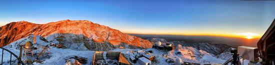 Photo taken in October, 2019 shows the Lenghu astronomical observation base under construction in northwest China's Qinghai Province. (National Astronomical Observatories/Handout via Xinhua)