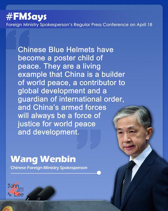 Chinese Blue Helmets are living example that China is builder of world peace