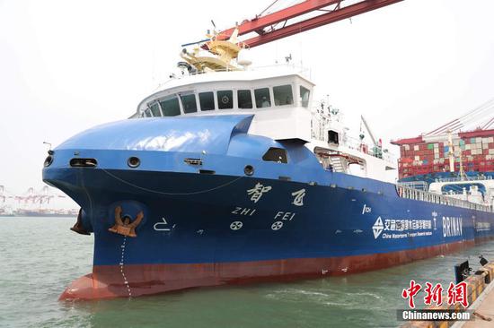 China's first unmanned autonomous container ship makes maiden voyage