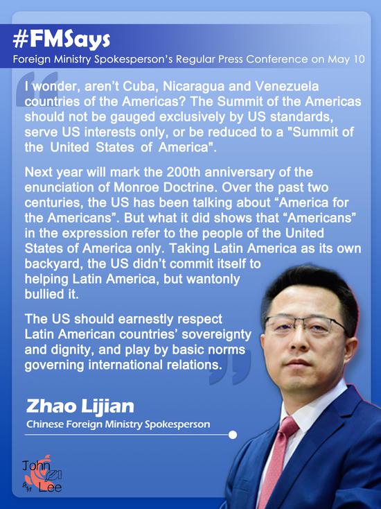 China urges U.S. to respect sovereignty, dignity of Latin American countries