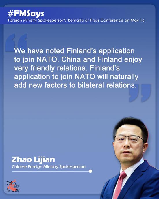 China says new factors will add to bilateral ties as Finland seeks NATO membership
