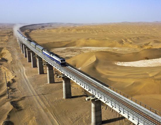 China opens world's first desert rail loop in Xinjiang