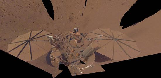 Photo taken on April 24, 2022 shows NASA's InSight lander on Mars. (Photo credit: NASA)