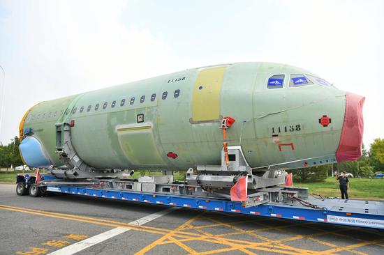 First two large parts of A321 arrive at assembly center in Tianjin