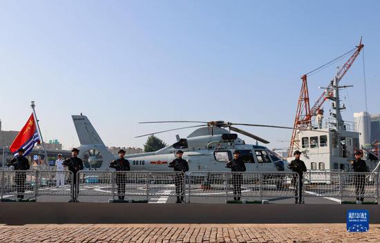The 42nd fleet of the Chinese People's Liberation Army Navy sets out from a military port in East China's Shandong province on Sept 21, 2022. (Photo/Xinhua)