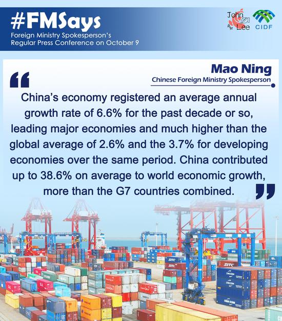 The fundamentals sustaining China's sound economic growth in the long run remain unchanged