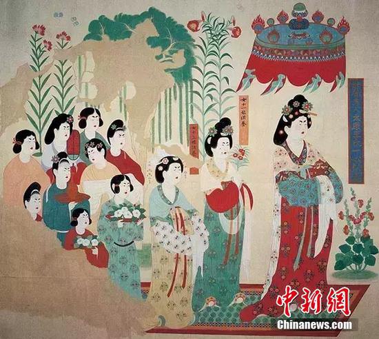 Photo shows a Dunhuang fresco in northwest China's Gansu Province. (Photo/China News Service)