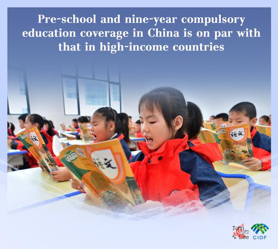 China's pre-school, compulsory education coverage on par with high-income countries