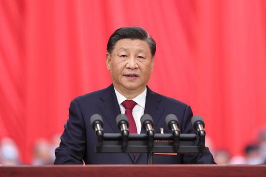 Xi Jinping delivers a report to the 20th National Congress of the Communist Party of China (CPC) on behalf of the 19th CPC Central Committee at the Great Hall of the People in Beijing, capital of China, Oct. 16, 2022. The 20th CPC National Congress opened on Sunday. (Xinhua/Rao Aimin)