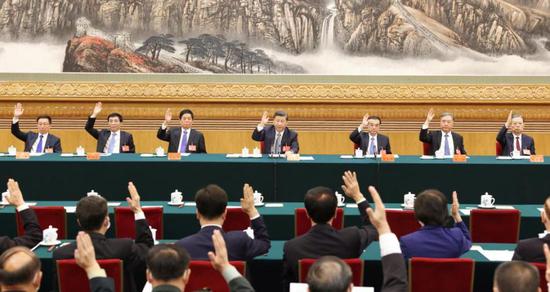 The presidium of the 20th National Congress of the Communist Party of China (CPC) holds its first meeting at the Great Hall of the People in Beijing, capital of China, Oct. 15, 2022. Xi Jinping attended the meeting and delivered an important speech. (Xinhua/Huang Jingwen)