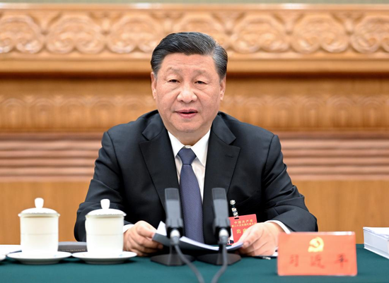 Xi Jinping presides over the second meeting of the presidium of the 20th National Congress of the Communist Party of China (CPC) at the Great Hall of the People in Beijing, capital of China, Oct. 18, 2022. (Xinhua/Li Xueren)
