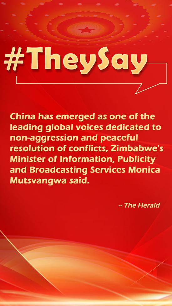 They Say: China one of leading global voices dedicated to peaceful conflict resolution