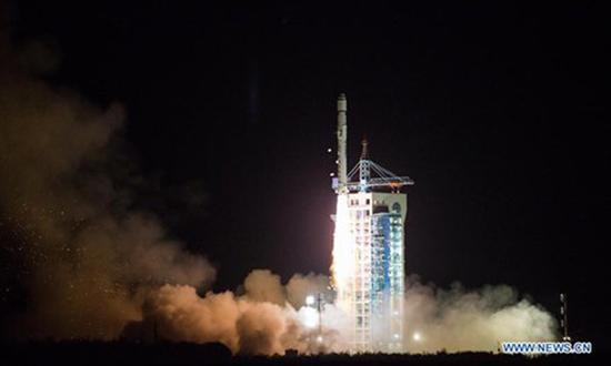 The Long March-2D rocket carrying a carbon dioxide monitoring satellite blasts off from the launch pad at the Jiuquan Satellite Launch Center in Jiuquan, northwest China's Gansu Province, Nov. 22, 2016. This was the 243rd mission of the Long March series rockets. Besides TanSat, the rocket also carried a high-resolution micro-nano satellite and two spectrum micro-nano satellites for agricultural and forestry monitoring. (Xinhua/Ren Hui)