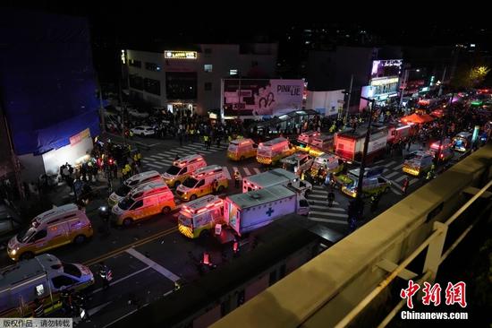 Three Chinese nationals are confirmed killed in a stampede that occurred at Itaewon, a district in Seoul, Oct. 29, 2022. (Photo/China News Service)