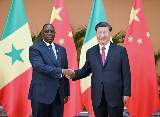 Chinese President Xi Jinping meets with Senegalese President Macky Sall in Bali, Indonesia, Nov. 15, 2022. (Xinhua/Rao Aimin)