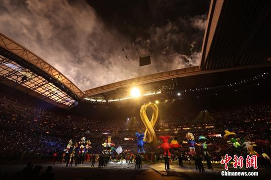 Photo shows the openning ceremony of the 2022 FIFA World Cup held in Qatar, Nov. 20, 2022. (Photo/China News Service)