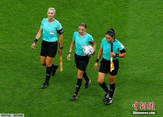 Female refereeing trio take charge of men's match for the first time