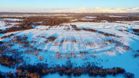 Magnificent scenery of Erguna Wetland in winter