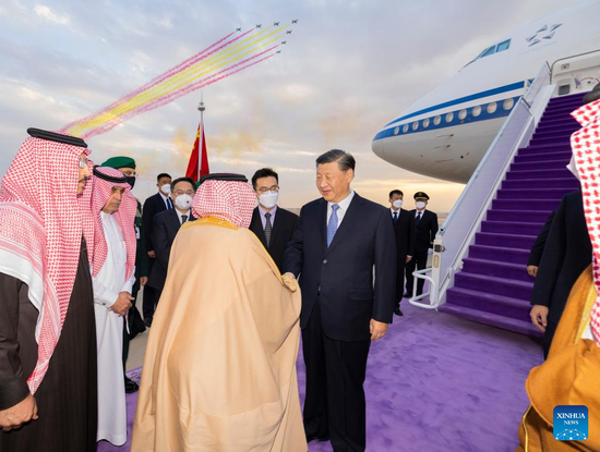 Xi lands in Riyadh for China-Arab States Summit, China-GCC Summit, state visit