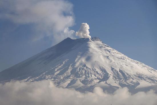 Ecuador's Cotopaxi volcano emits ash and gases