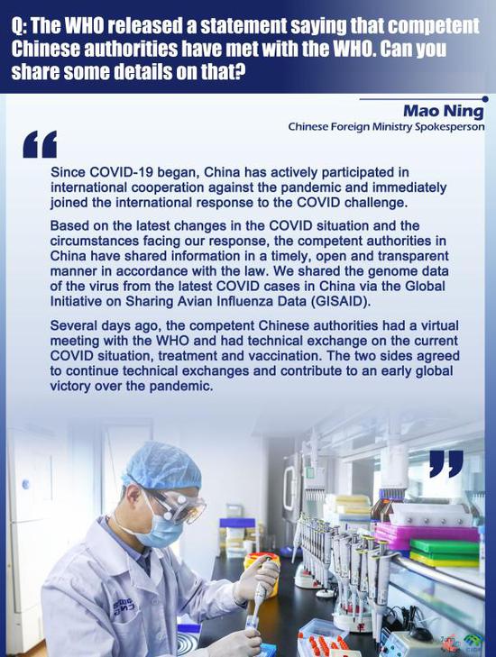 China talks with WHO on COVID-19 control technologies