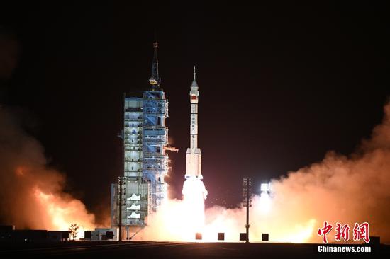 Shenzhou-15 manned spaceship blasted off from the Jiuquan Satellite Launch Center in northwest China on November 29, 2022. (Photo/China News Service)