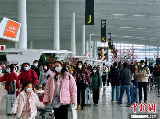 Photo shows Guangzhou Baiyun International Airport, Jan. 28, 2023. (Photo provided to China News Sservice)