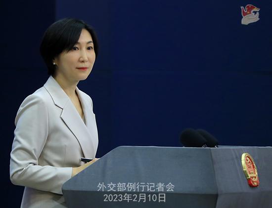 Mao Ning, spokeswoman for China's Ministry of Foreign Affairs, addresses a press conference in Beijing on Feb. 10, 2023. (Photo /fmprc.gov.cn)