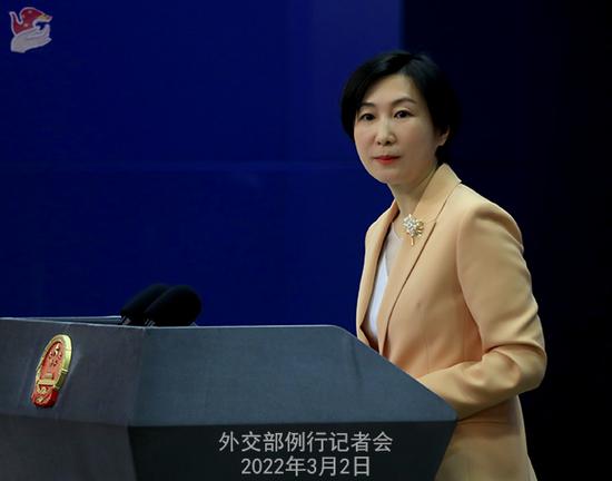 Chinese Foreign Ministry spokeswoman Mao Ning speaks at a press conference in Beijing on March 2, 2023. (Photo/fmprc.gov.cn)