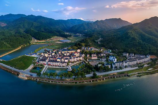An aerial view of Changkou village in Sanming, Fujian province. (Photo/China Daily)