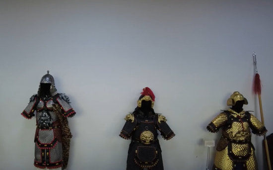Armor helmets made by Zhang Chunyong and his team. (Screenshot Photo)