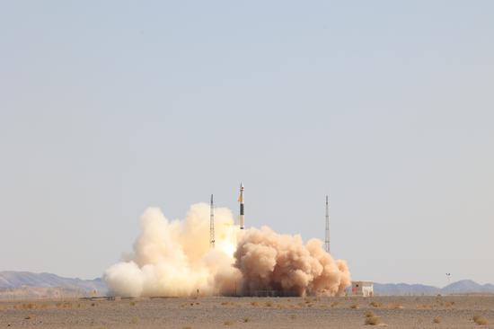 China launches a Kuaizhou 1A carrier rocket at the Jiuquan Satellite Launch Center in the country's northwestern desert, placing an experimental communications satellite in orbit, June 9, 2023. (Photo provided to chinadaily.com.cn)
