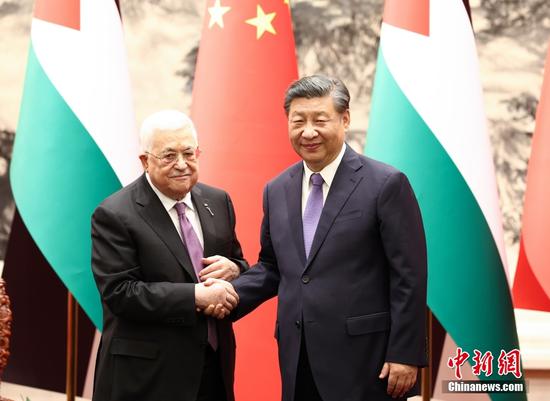 Chinese president meets with Palestinian president