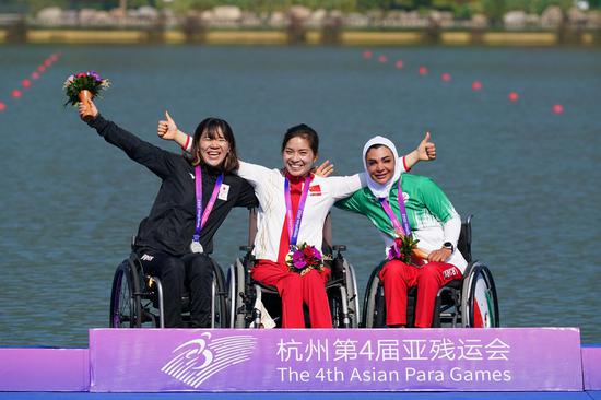 China's paddler Xie Maosan claims 1st gold of 4th Asian Para Games
