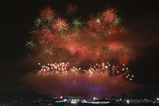 Fireworks light up night sky in C China