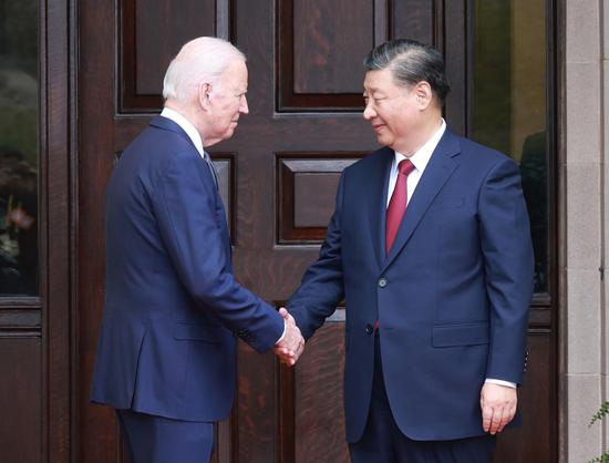 President Xi Jinping meets with Biden at Filoli Estate in the US state of California. (Photo by Feng Yongbin/China Daily)