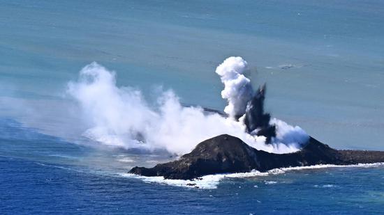 New island forms in Japan after undersea volcano erupts