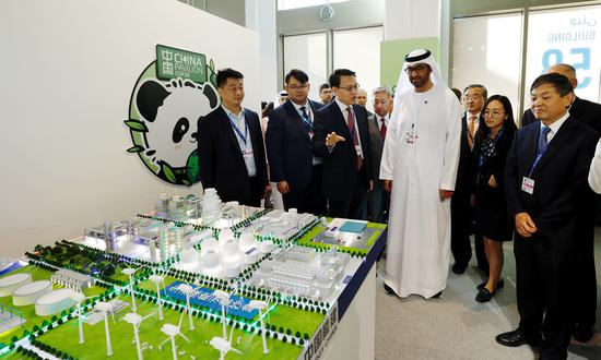 Guests visit the China Pavilion of the 28th Conference of the Parties (COP28) in Dubai, the United Arab Emirates, on November 30, 2023. Chinese delegation will host over 100 side events at the China Pavilion located in the 
