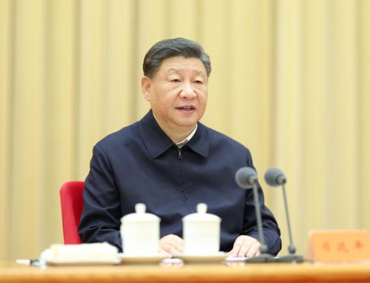 Xi Jinping, general secretary of the Communist Party of China Central Committee, Chinese president and chairman of the Central Military Commission, delivers an important speech at the Central Conference on Work Relating to Foreign Affairs in Beijing, capital of China. The conference was held in Beijing from Wednesday to Thursday. (Photo/Xinhua)