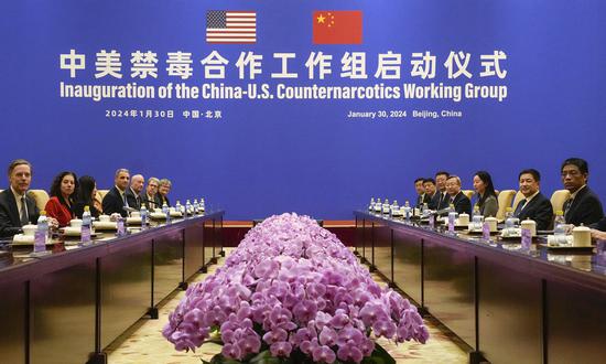 China-U.S. Counternarcotics Working Group inaugurated in Beijing on Tuesday