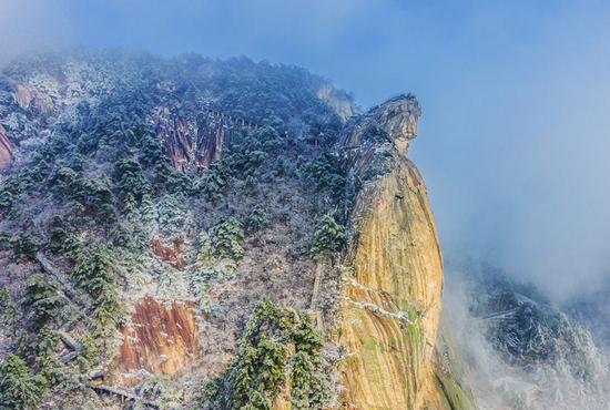 Rime-covered mountains look picturesque