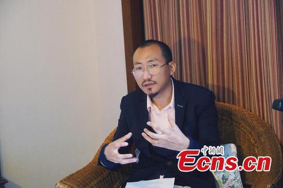 Salikyu Sangtam, a professor from the Department of Political Science at Tetso College in Nagaland, India, gives an interview with China News Network in Wuyishan, Nanping City of East China's Fujian Province, March 21, 2024. (Photo: China News Network/Zhao Li)