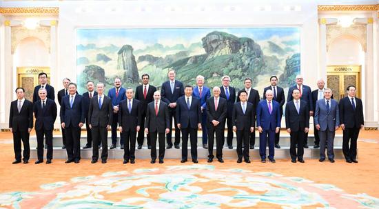 Chinese President Xi Jinping meets with representatives from American business, strategic and academic communities at the Great Hall of the People in Beijing, capital of China, March 27, 2024. (Xinhua/Shen Hong)