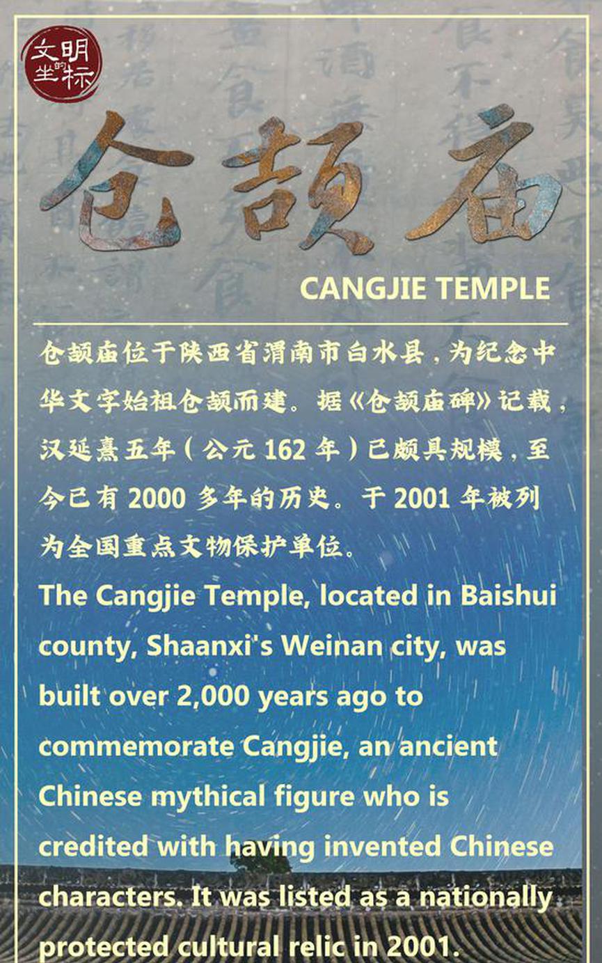 Cradle of civilization: The Cangjie Temple