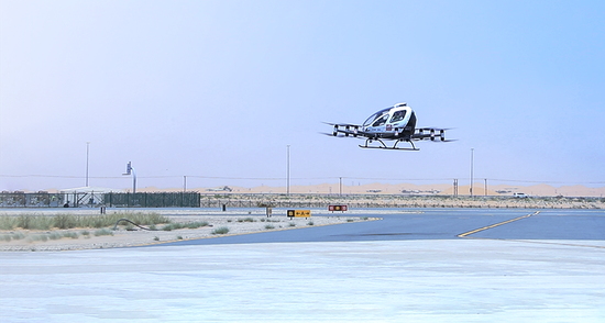 EH216-S completed the UAE's first passenger-carrying demo flight in Abu Dhabi on May 6,2024. (Photo/Courtesy of EHang Holidings Ltd)